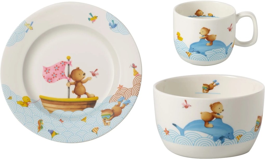 Villeroy & Boch Happy as a Bear súprava detského porcelánu, 3 ks