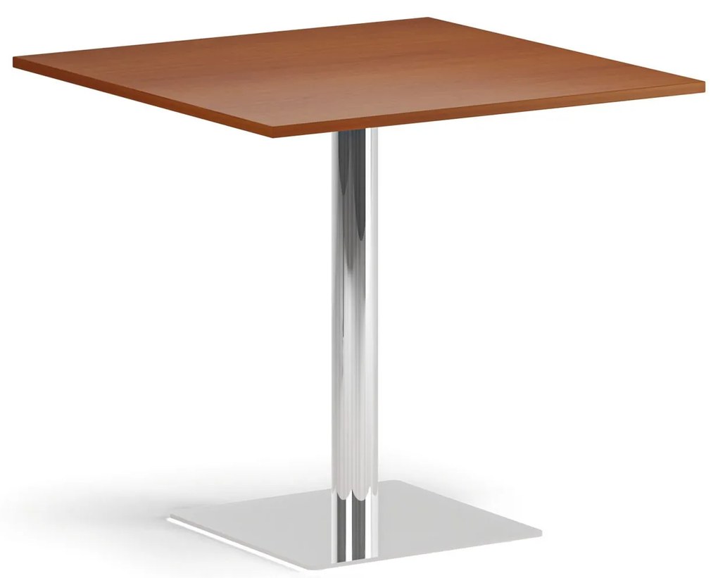 Konferenčný stolík ENZO, 80x80 cm, chróm podnož, čerešňa