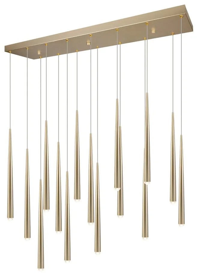 LED závesné svietidlo v zlatej farbe Cala – Trio Select