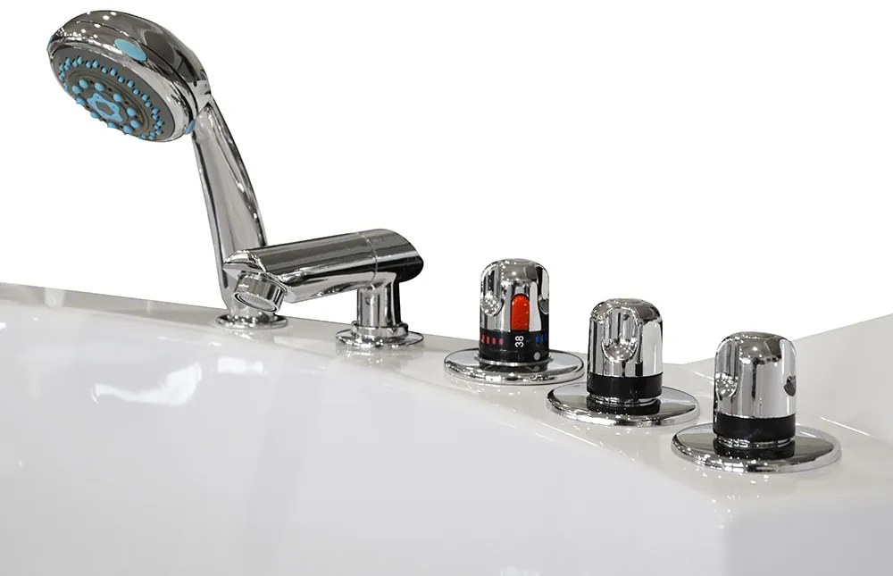 M-SPA - Kúpeľňová vaňa s hydromasážou biela TURBO PLUS 2-miestna 152 x 152 x 67 cm (MSPA10632 TURBO+)
