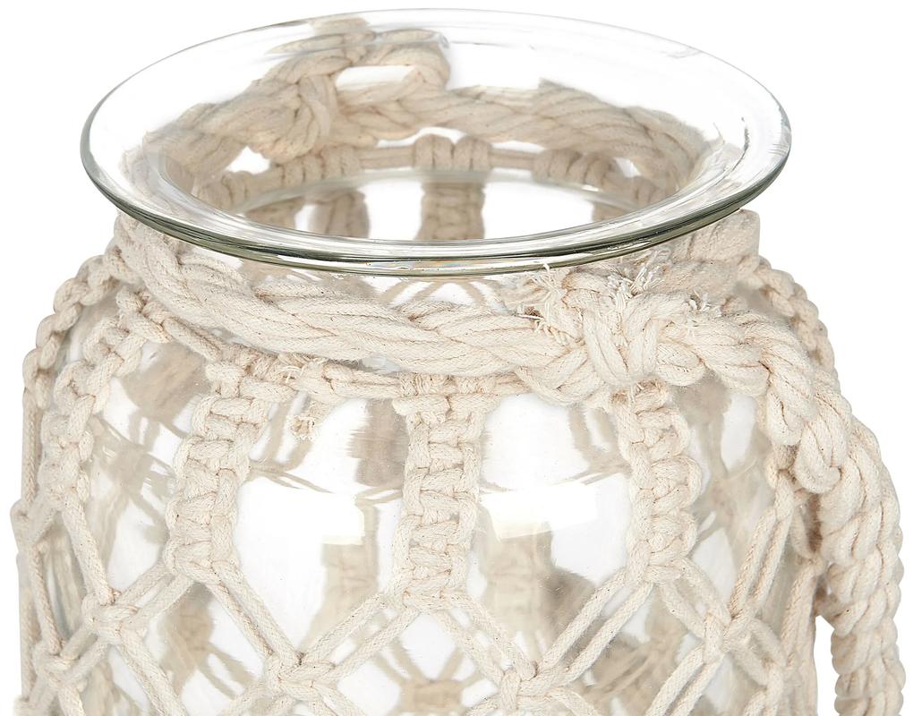 Dekoratívny sklenený lampáš 31 cm biely JALEBI Beliani