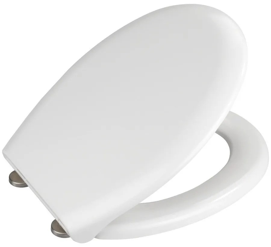 Biele WC sedadlo s jednoduchým zatváraním Wenko Rieti, 44,5 x 37 cm