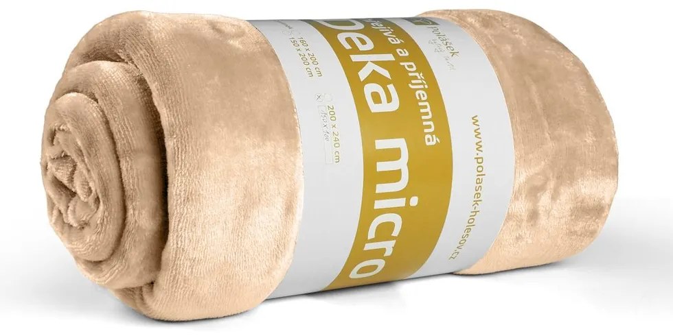 Polášek Mikroflanelová deka s barančekom - Medová | 150 x 200 cm