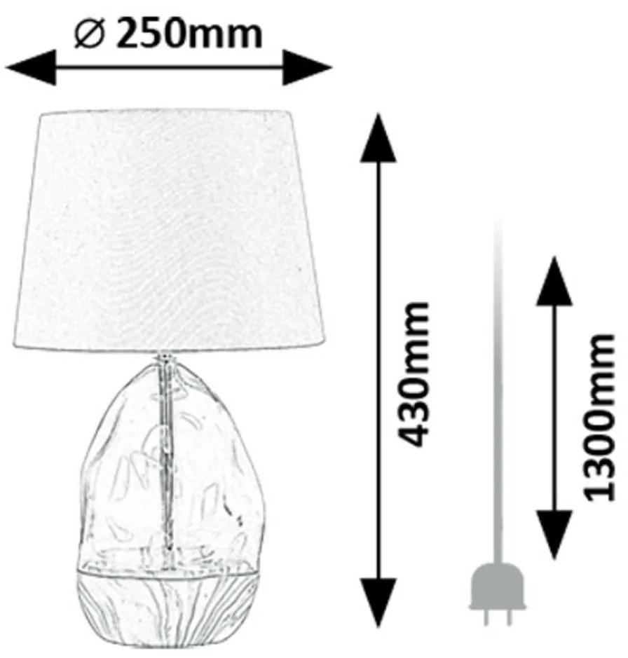 Rabalux 74228 dekoratívna stolná lampa Apolonia, sivá, E27, 1x max. 40W, IP20