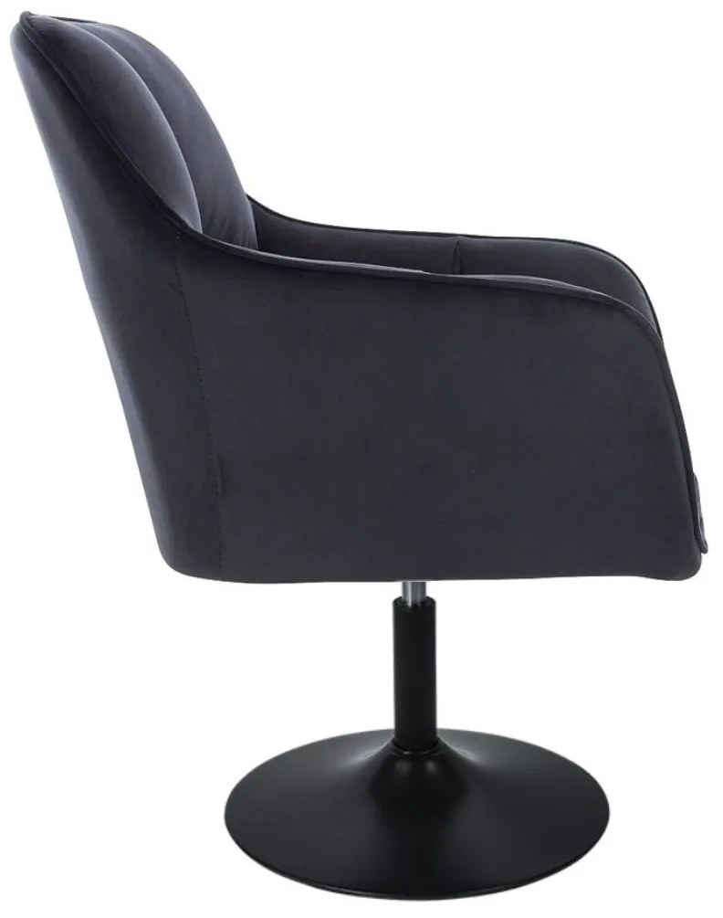 LuxuryForm DESIGN Kreslo AMALFI VELUR na čiernom tanieri - čierne