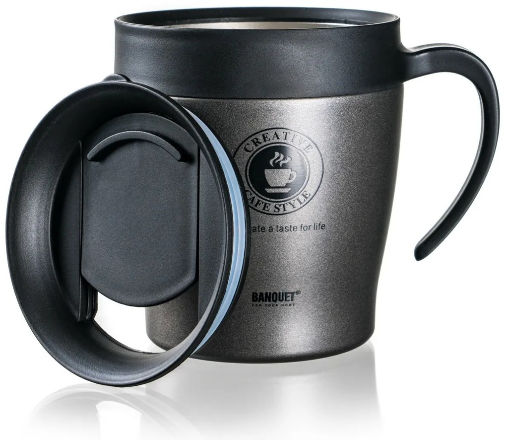 Banquet Termos cestovný pohár TAZZA 330 ml,antracitová