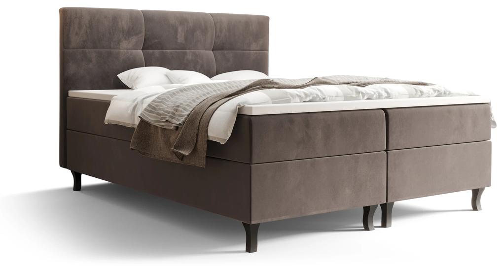 Manželská posteľ Boxspring 140 cm Lumba Comfort (hnedá) (s matracom a úložným priestorom). Vlastná spoľahlivá doprava až k Vám domov. 1056101