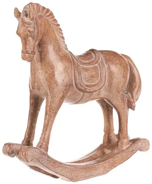 Dekorácia hojdací koník 19 cm, polyresin, imitácia dreva