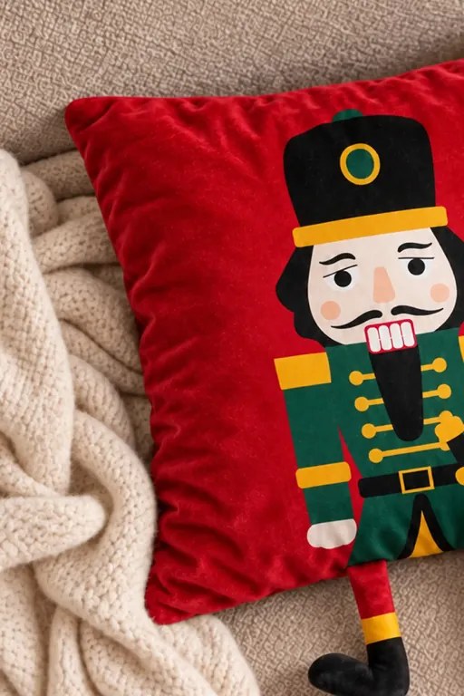 Obliečka na vankúš NUT CRACKER červená 45x45 cm