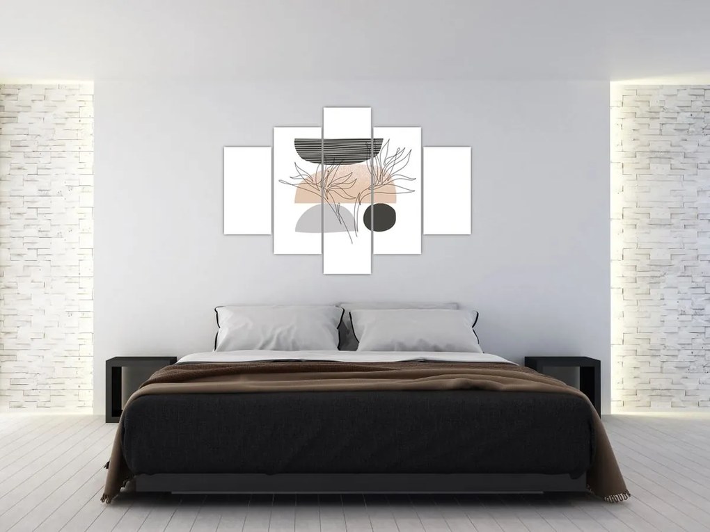 Obraz - Line art kvety N⁰2 (150x105 cm)