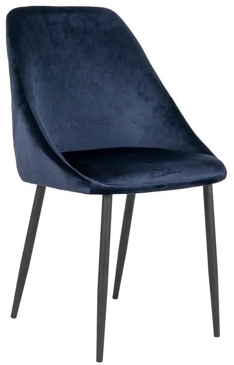 Dizajnová stolička Lashanda modrý zamat