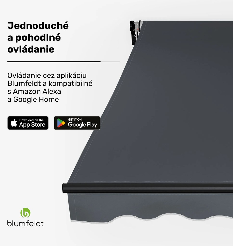 Blumfeldt CloudShade Markíza, Inteligentné ovládanie, UV ochrana, Montáž na stenu