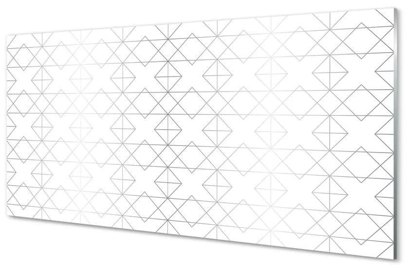 Sklenený obklad do kuchyne obrysy polygónov 125x50 cm