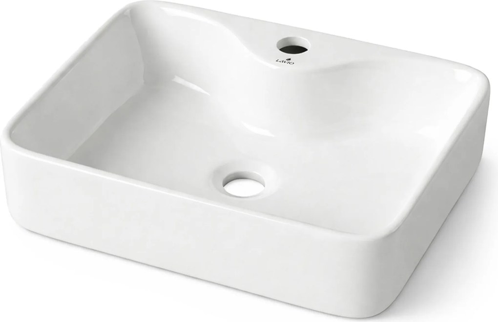 Keramické umyvadlo na desku Aura 47 cm lesklé bílé