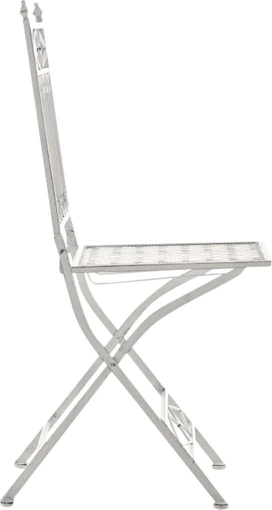 Kovová skladacia stolička Asina (SET 2 ks) - Biela antik