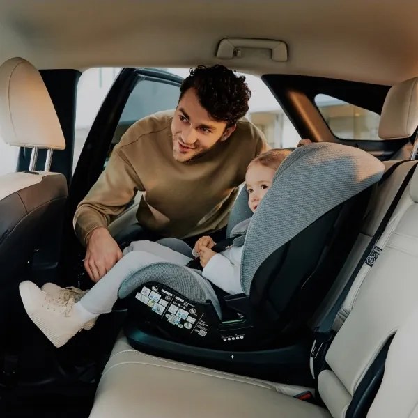 Lionelo - Autosedačka s otočnou základňou LAVENDER i-Size 76-150 cm Grey Stone