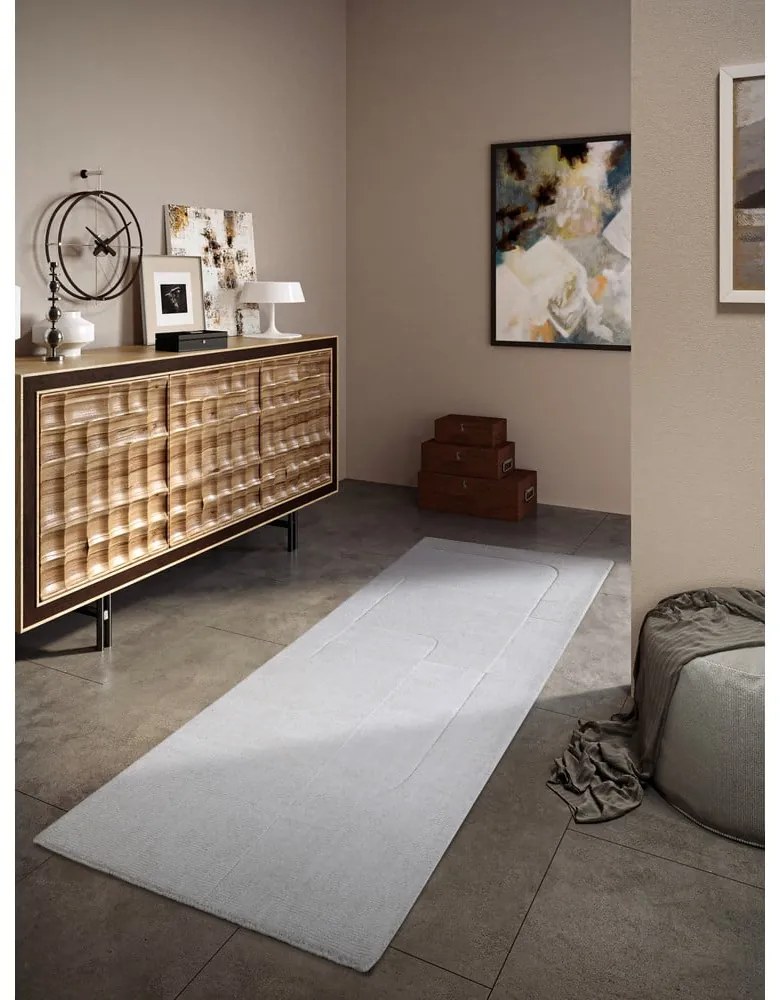 Krémovobiely ručne tkaný vlnený behúň 80x250 cm Charlotte – Villeroy&amp;Boch
