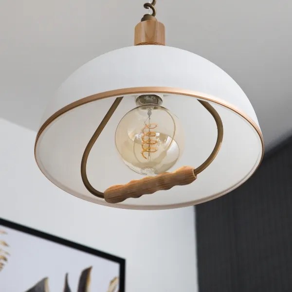 Výsuvný luster RAMONA 1xE27/60W/230V hnedá/biela/dub