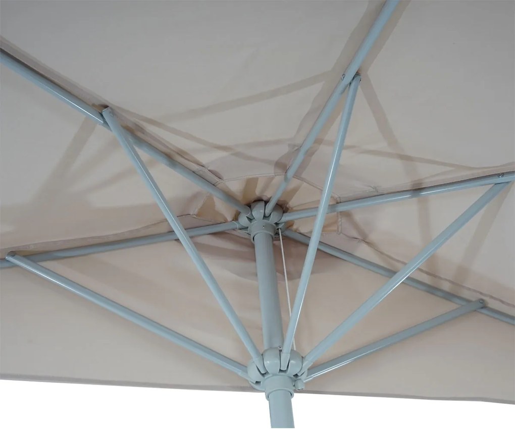 Slnečník polkruh Parla - polyester/hliník - 270cm krémová bez podstavca