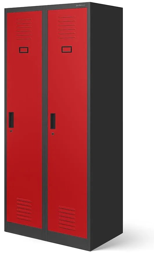 Skriňa Kacper kovová antracit/červená