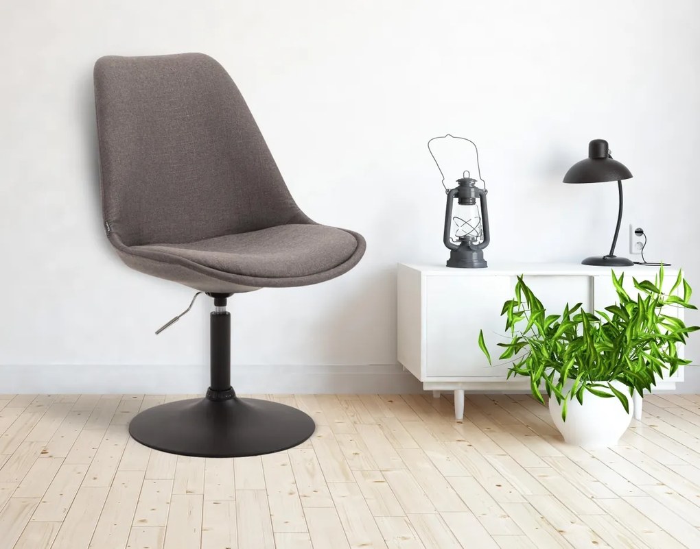 Stolička Maverick B - látka, podnož kov čierna matná - Tmavo sivá