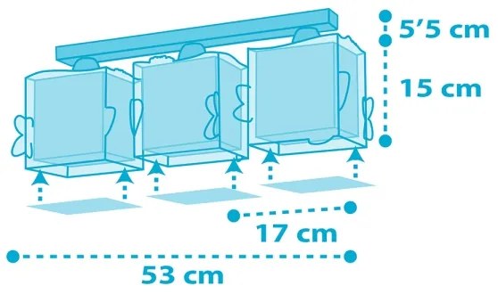 Dalber 63473 - Detské stropné svietidlo BABY SHARK 3xE27/60W/230V