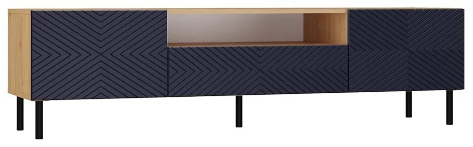 TV stolek KAMA 160 cm modrý/dub artisan