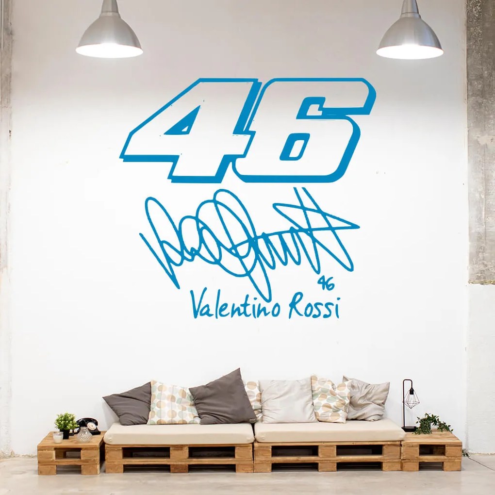 Veselá Stena Samolepka na stenu na stenu Valentino Rossi 46 Farba: černá