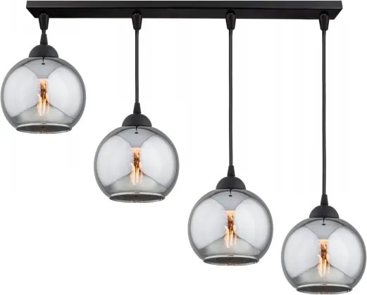 Brilagi - Luster na lanku DIOR 4xE27/60W/230V čierna/dymová sivá