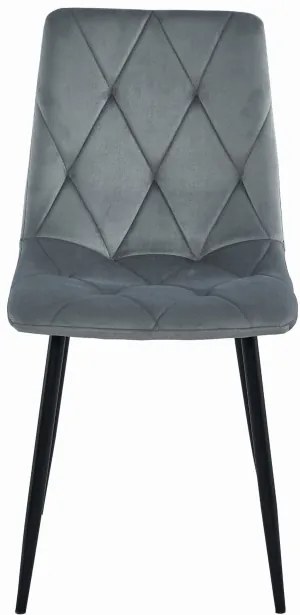 Set štyroch jedálenských stoličiek LIBRA zamatové sivé (čierne nohy)