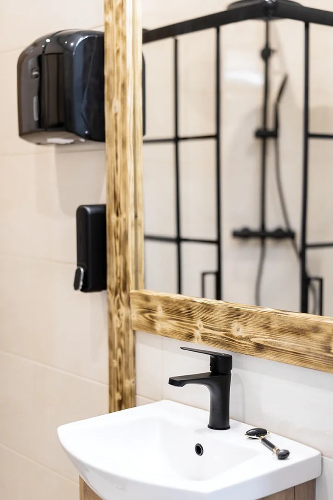 Kuchinox SAGRA, umývadlová batéria s odtokovou zátkou ClickClack, čierna matná, LAV-BQR_722D