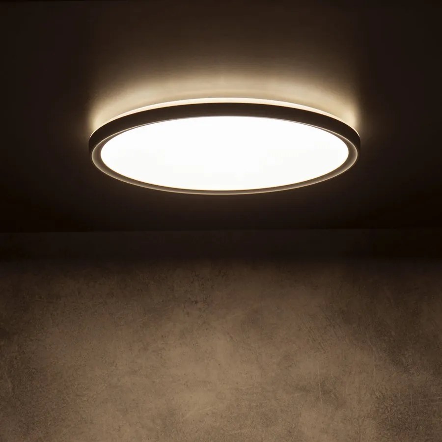 KANLUX KANLUX, AZPO stropné LED svietidlo, priemer 225mm, 11,8 W, 3000/4000/6000K, IP54, čierna matná, 31513