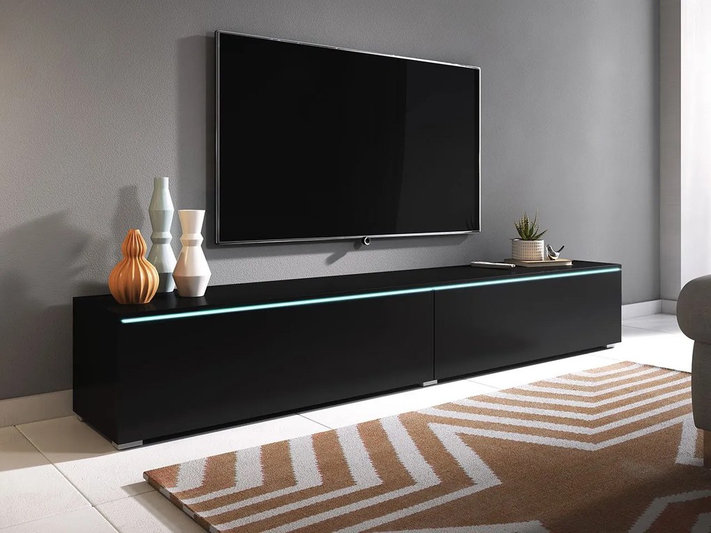 TV stolík/skrinka Dilune 180 (čierny grafit) (osvetlenie led biele). Akcia -6%. Vlastná spoľahlivá doprava až k Vám domov. 1053826