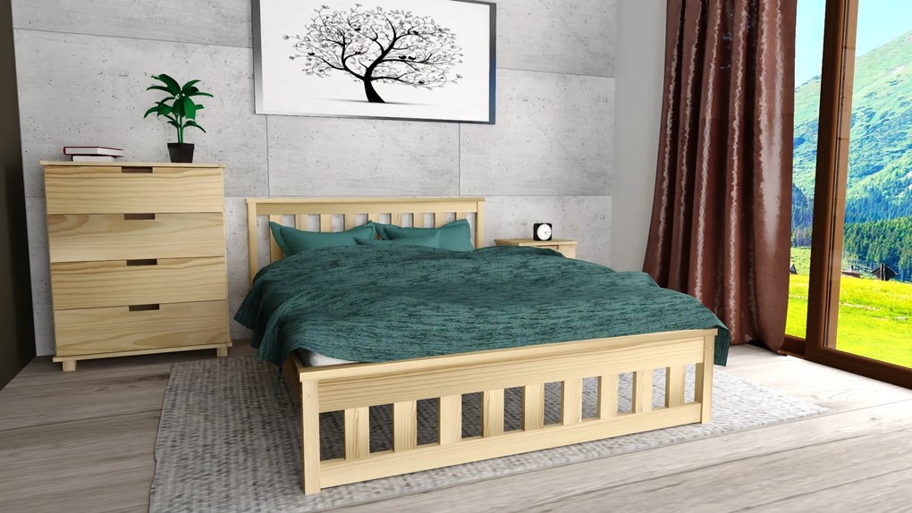 Posteľ MAICA 90 x 200 cm, borovica Rošt: S latkovým roštom, Matrac: Matrac COCO MAXI 20 cm