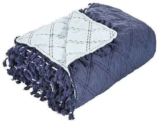 Prehoz na posteľ so strapcami Lelly &#8211; dark blue 220x240cm