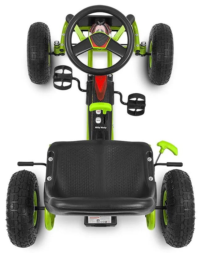 Detská šliapacia motokára Go-kart Milly Mally Thor zelená