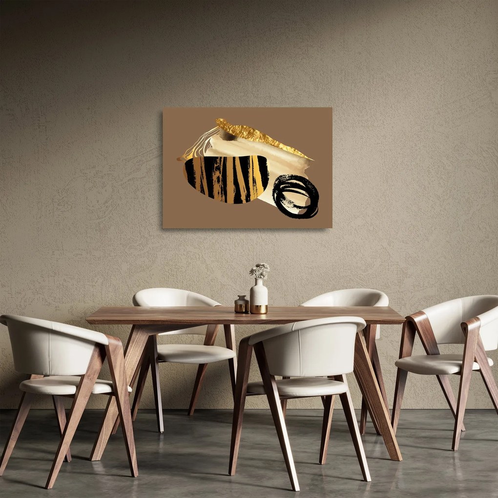 Sklenený obraz - Abstrakcia golden brown N⁰2 (70x50 cm)