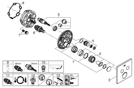 GROHE 29124A00 - Termostatická batéria GROHTHERM SMARTCONTROL grafit