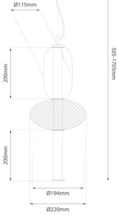 LED Luster na lanku ARAME LED/23W/230V pr. 22 cm čierna