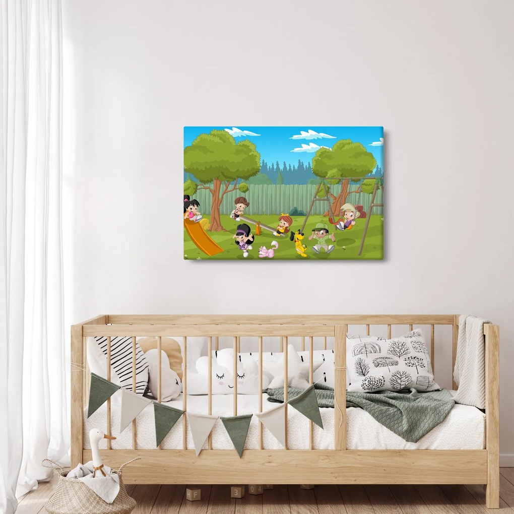 Obraz - Deti na ihrisku (90x60 cm)