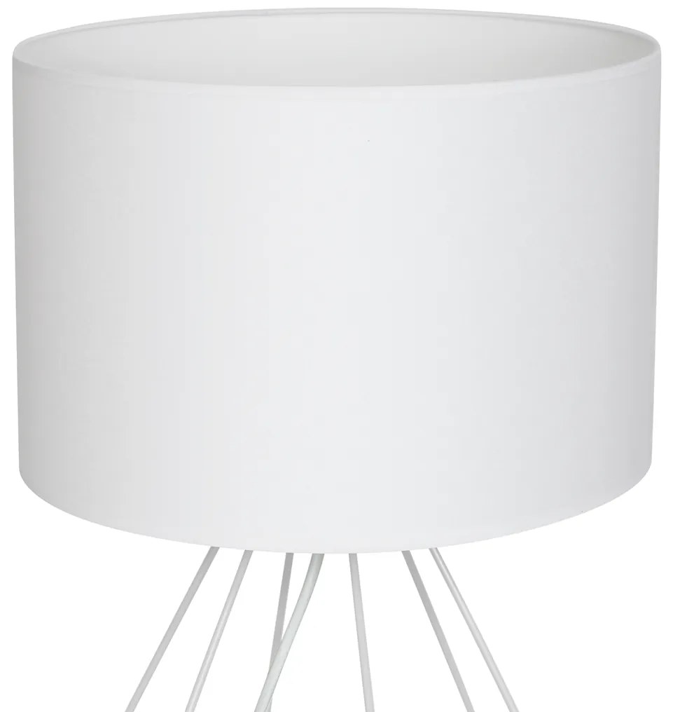 Stolná lampa Basket, 1x biele textilné tienidlo, w