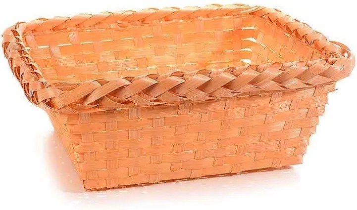 Bambusový košík – oranžový 27 × 22 cm