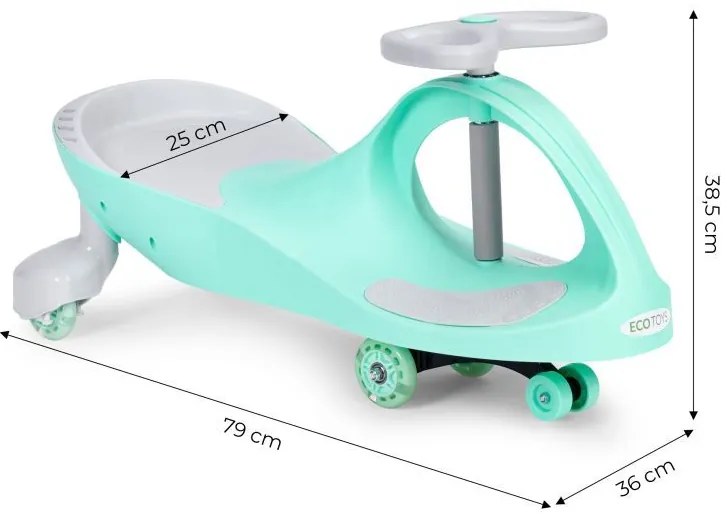 Gravitačné odrážadlo so svietiacimi kolesami - mentolové