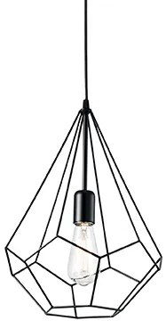 IDEAL LUX Závesný moderný luster na lanku AMPOLLA, čierny, 30cm