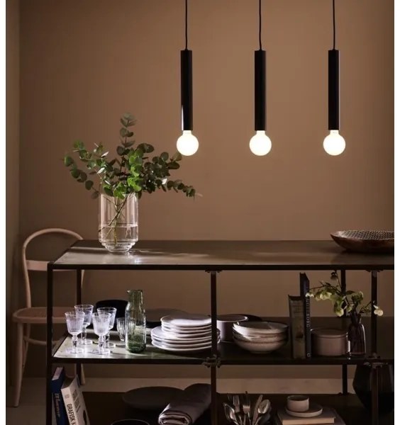 Markslöjd 108262 - Luster na lanku SENCILLO 3xE27/40W/230V čierna