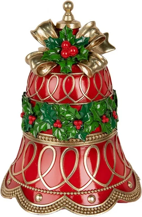 Vianočná dekorácia figúrka veľký červený zvonček - Ø 32*41 cm