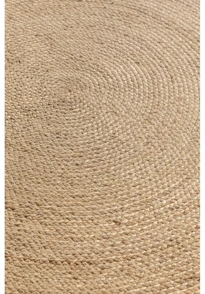 Obojstranný jutový okrúhly koberec v prírodnej farbe ø 100 cm Braided Ivory – Hanse Home