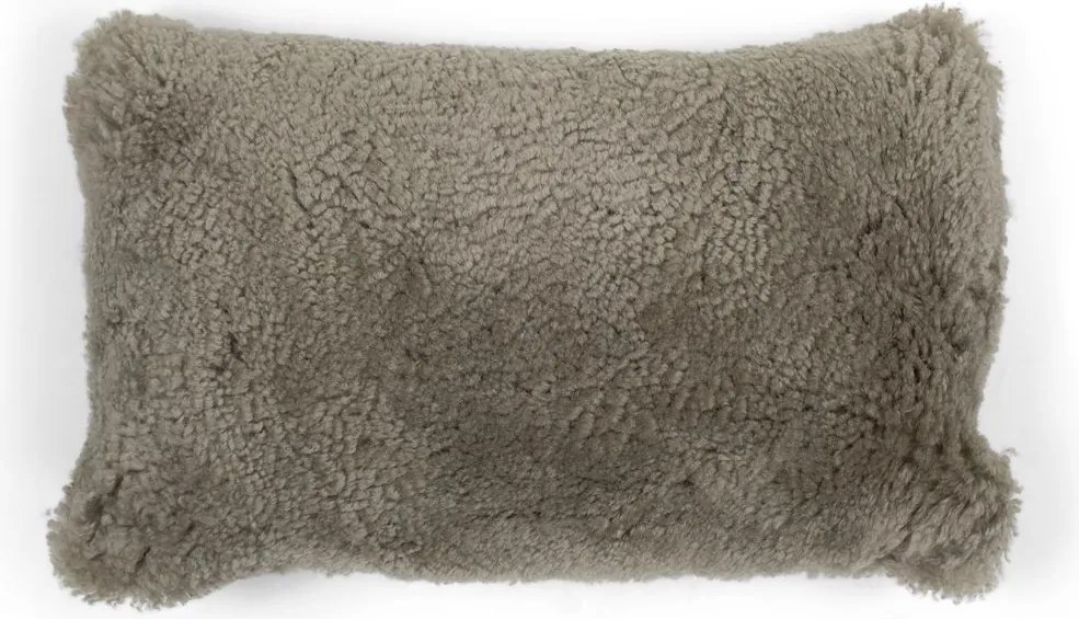 Hnedo šedý podlhovastý vankúš z ovčej kože - 50 * 30 * 15cm