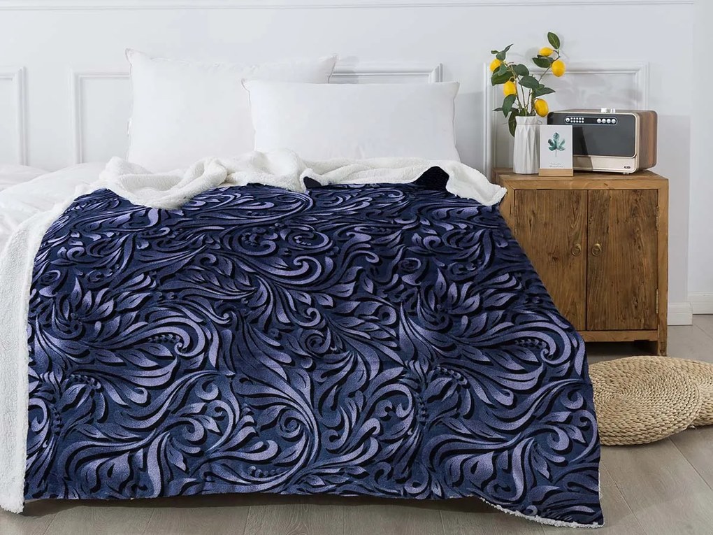 XPOSE® Mikroplyšová deka DESIGN s baránkom - sivá 140x200 cm