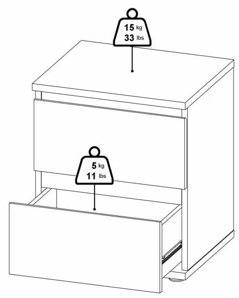 Nočný stolík v dubovom dekore Tvilum Nova